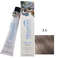 Nouvelle Hair Color Стійка крем-фарба для волосся_7.1 середньо-попелястий русявий 100мл Nouvelle Hair Color Стійка крем-фарба для волосся_7.1 середньо-попелястий русявий 100мл