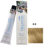 Nouvelle Hair Color Стійка крем-фарба для волосся_8.0 світлий блонд натуральний теплий 100мл
