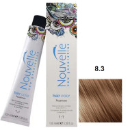 Nouvelle Hair Color Стійка крем-фарба для волосся_8.3 світло-золотистий русявий 100мл Nouvelle Hair Color Стійка крем-фарба для волосся_8.3 світло-золотистий русявий 100мл