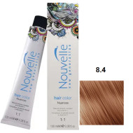 Nouvelle Hair Color Стійка крем-фарба для волосся_8.4 світлий мідно-русявий 100мл