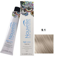 Nouvelle Hair Color Стійка крем-фарба для волосся_9.1 попелястий блондин 100мл Nouvelle Hair Color Стійка крем-фарба для волосся_9.1 попелястий блондин 100мл