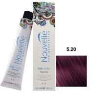 Nouvelle Hair Color Стійка крем-фарба для волосся_5.20 світло-фіолетовий коричневий 100мл Nouvelle Hair Color Стійка крем-фарба для волосся_5.20 світло-фіолетовий коричневий 100мл