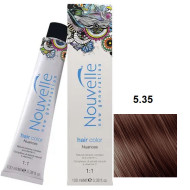 Nouvelle Hair Color Стійка крем-фарба для волосся_5.35 світло-золотистий коричневий червоного дерева 100мл