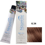 Nouvelle Hair Color Стійка крем-фарба для волосся_6.34 темно-золотистий мідно-русявий 100мл Nouvelle Hair Color Стійка крем-фарба для волосся_6.34 темно-золотистий мідно-русявий 100мл