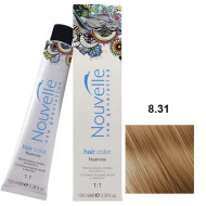 Nouvelle Hair Color Стійка крем-фарба для волосся_8.31 золотистий попелястий світло-русявий 100мл Nouvelle Hair Color Стійка крем-фарба для волосся_8.31 золотистий попелястий світло-русявий 100мл
