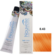 Nouvelle Hair Color Стійка крем-фарба для волосся_8.43 світло-мідний золотисто-коричневий 100мл Nouvelle Hair Color Стійка крем-фарба для волосся_8.43 світло-мідний золотисто-коричневий 100мл