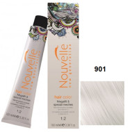 Nouvelle Hair Color Стійка крем-фарба для волосся_901 ультрасвітлий попелястий блондин 100мл
