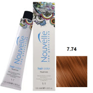 Nouvelle Hair Color Стійка крем-фарба для волосся_7.74 блонд каштан мідний 100мл