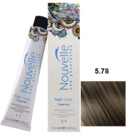 Nouvelle Hair Color Стійка крем-фарба для волосся_5.78 світло-каштановий Red Kille 100мл