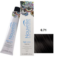 Nouvelle Hair Color Стійка крем-фарба для волосся_6.71 темний блонд Orange Killer попелястий 100мл