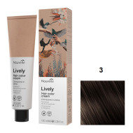 Nouvelle Lively Hair Color Стійка фарба для волосся без аміаку_3 темно-каштановий 100мл