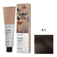 Nouvelle Lively Hair Color Стійка фарба для волосся без аміаку_4.1 попелясто-каштановий 100мл Nouvelle Lively Hair Color Стійка фарба для волосся без аміаку_4.1 попелясто-каштановий 100мл