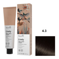 Nouvelle Lively Hair Color Стійка фарба для волосся без аміаку_4.3 золотистий каштан 100мл Nouvelle Lively Hair Color Стійка фарба для волосся без аміаку_4.3 золотистий каштан 100мл