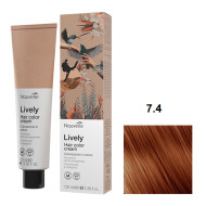 Nouvelle Lively Hair Color Стійка фарба для волосся без аміаку_7.4 мідний блонд 100мл Nouvelle Lively Hair Color Стійка фарба для волосся без аміаку_7.4 мідний блонд 100мл