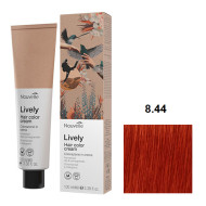 Nouvelle Lively Hair Color Стійка фарба для волосся без аміаку_8.44 інтенсивно-мідний світлий блонд 100мл