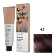 Nouvelle Lively Hair Color Стійка фарба для волосся без аміаку_4.7 коричневий каштан 100мл