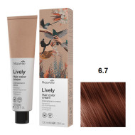 Nouvelle Lively Hair Color Стійка фарба для волосся без аміаку_6.7 темний коричневий блонд 100мл Nouvelle Lively Hair Color Стійка фарба для волосся без аміаку_6.7 темний коричневий блонд 100мл