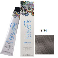Nouvelle Hair Color Стійка крем-фарба для волосся_8.71 світлий блонд Orange Killer попелястий 100мл Nouvelle Hair Color Стійка крем-фарба для волосся_8.71 світлий блонд Orange Killer попелястий 100мл