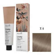 Nouvelle Lively Hair Color Стійка фарба для волосся без аміаку_7.1 попелястий блонд 100мл Nouvelle Lively Hair Color Стійка фарба для волосся без аміаку_7.1 попелястий блонд 100мл