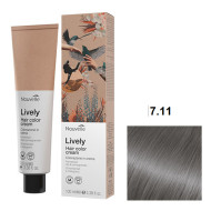 Nouvelle Lively Hair Color Стійка фарба для волосся без аміаку_7.11 інтенсивний попелястий блонд 100мл