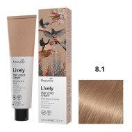 Nouvelle Lively Hair Color Стійка фарба для волосся без аміаку_8.1 попелястий світлий блонд 100мл Nouvelle Lively Hair Color Стійка фарба для волосся без аміаку_8.1 попелястий світлий блонд 100мл