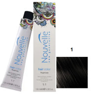 Nouvelle Hair Color Стійка крем-фарба для волосся_1 чорний 100мл Nouvelle Hair Color Стійка крем-фарба для волосся_1 чорний 100мл