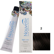 Nouvelle Hair Color Стійка крем-фарба для волосся_2 дуже темно-коричневий 100мл Nouvelle Hair Color Стійка крем-фарба для волосся_2 дуже темно-коричневий 100мл