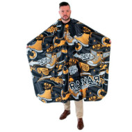 Eurostil 07518 Ragnar Barber Line Graffiti_Пеньюар перукарський на гачках з поліестеру 145х160см Eurostil 07518 Ragnar Barber Line Graffiti_Пеньюар перукарський на гачках з поліестеру 145х160см