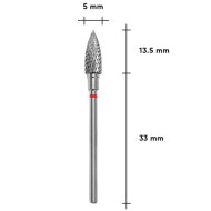 Staleks Expert FT10R050/13.5_Фреза твердосплавна полум’я червоне діаметр 5мм/робоча частина 13,5мм Staleks Expert FT10R050/13.5_Фреза твердосплавна полум’я червоне діаметр 5мм/робоча частина 13,5мм