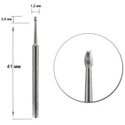 Staleks Expert FT12/012/2.5_Фреза твердосплавна nail cleaner mini діаметр 1,2мм/рабоча частина 2,5мм