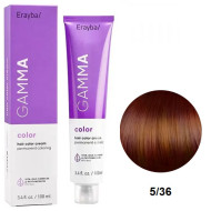 Erayba Gamma Color Стійка крем-фарба для волосся_5/36 світлий-золотисто-коричневий (каштановий) 100мл Erayba Gamma Color Стійка крем-фарба для волосся_5/36 світлий-золотисто-коричневий (каштановий) 100мл