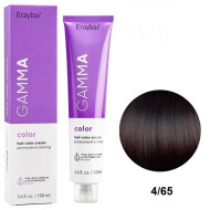 Erayba Gamma Color Стійка крем-фарба для волосся_4/65 махагоново-коричневий 100мл Erayba Gamma Color Стійка крем-фарба для волосся_4/65 махагоново-коричневий 100мл