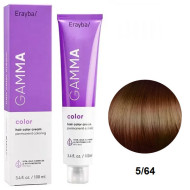 Erayba Gamma Color Стійка крем-фарба для волосся_5/64 світлий коричнево-мідний 100мл Erayba Gamma Color Стійка крем-фарба для волосся_5/64 світлий коричнево-мідний 100мл