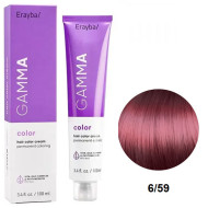 Erayba Gamma Color Стійка крем-фарба для волосся_6/59 темний махагоново-червоний блонд 100мл Erayba Gamma Color Стійка крем-фарба для волосся_6/59 темний махагоново-червоний блонд 100мл