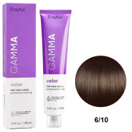 Erayba Gamma Color Стійка крем-фарба для волосся_6/10 темний попелястий блонд 100мл Erayba Gamma Color Стійка крем-фарба для волосся_6/10 темний попелястий блонд 100мл