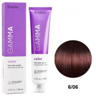 Erayba Gamma Color Стійка крем-фарба для волосся_6/06 натуральний темний каштановий блонд 100мл Erayba Gamma Color Стійка крем-фарба для волосся_6/06 натуральний темний каштановий блонд 100мл