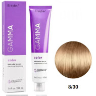 Erayba Gamma Color Стійка крем-фарба для волосся_8/30 світлий золотистий блонд 100мл Erayba Gamma Color Стійка крем-фарба для волосся_8/30 світлий золотистий блонд 100мл