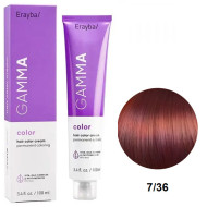 Erayba Gamma Color Стійка крем-фарба для волосся_7/36 золотисто-коричневий (каштановий) блонд 100мл Erayba Gamma Color Стійка крем-фарба для волосся_7/36 золотисто-коричневий (каштановий) блонд 100мл