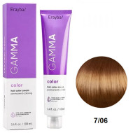 Erayba Gamma Color Стійка крем-фарба для волосся_7/06 натуральний середній каштановий блонд 100мл Erayba Gamma Color Стійка крем-фарба для волосся_7/06 натуральний середній каштановий блонд 100мл