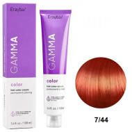 Erayba Gamma Color Стійка крем-фарба для волосся_7/44 середній інтенсивний мідний блонд 100мл Erayba Gamma Color Стійка крем-фарба для волосся_7/44 середній інтенсивний мідний блонд 100мл