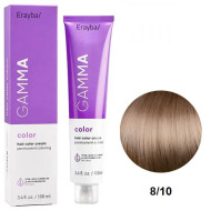Erayba Gamma Color Стійка крем-фарба для волосся_8/10 світлий попелястий блонд 100мл Erayba Gamma Color Стійка крем-фарба для волосся_8/10 світлий попелястий блонд 100мл