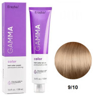 Erayba Gamma Color Стійка крем-фарба для волосся_9/10 дуже світлий попелястий блонд 100мл Erayba Gamma Color Стійка крем-фарба для волосся_9/10 дуже світлий попелястий блонд 100мл