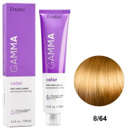 Erayba Gamma Color Стійка крем-фарба для волосся_8/64 світлий коричнево-мідний блонд 100мл Erayba Gamma Color Стійка крем-фарба для волосся_8/64 світлий коричнево-мідний блонд 100мл