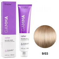 Erayba Gamma Color Стійка крем-фарба для волосся_9/03 натуральний дуже світлий золотистий блонд 100мл Erayba Gamma Color Стійка крем-фарба для волосся_9/03 натуральний дуже світлий золотистий блонд 100мл