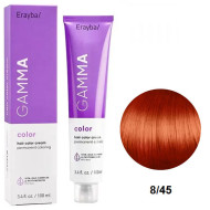 Erayba Gamma Color Стійка крем-фарба для волосся_8/45 світлий мідно-махагоновий блонд 100мл Erayba Gamma Color Стійка крем-фарба для волосся_8/45 світлий мідно-махагоновий блонд 100мл