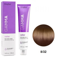 Erayba Gamma Color Стійка крем-фарба для волосся_8/32 світлий золотисто-бежевий блонд 100мл Erayba Gamma Color Стійка крем-фарба для волосся_8/32 світлий золотисто-бежевий блонд 100мл