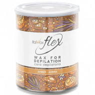 ItalWax Flex Теплий комбінований віск для депіляції у банці Бурштин / Amber 800мл_