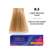 Master LUX Стійка крем-фарба для волосся_8.3 Світло-русявий золотистий 60мл Master LUX Стійка крем-фарба для волосся_8.3 Світло-русявий золотистий 60мл