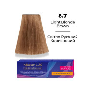 Master LUX Стійка крем-фарба для волосся_8.7 Світло-русявий коричневий 60мл Master LUX Стійка крем-фарба для волосся_8.7 Світло-русявий коричневий 60мл