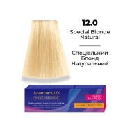 Master LUX Стійка крем-фарба для волосся_12.0 Спеціальний блонд натуральний 60мл Master LUX Стійка крем-фарба для волосся_12.0 Спеціальний блонд натуральний 60мл